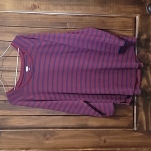 Old Navy Maroon and Blue Stripe Sweater (XXL)